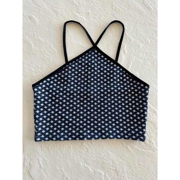 Zara Halter Printed Crop Top - Picture 1 of 7